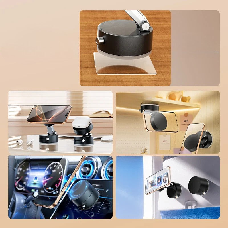 Suport Telefon Magnetic Rotativ 360° cu Ventuza de Vid
