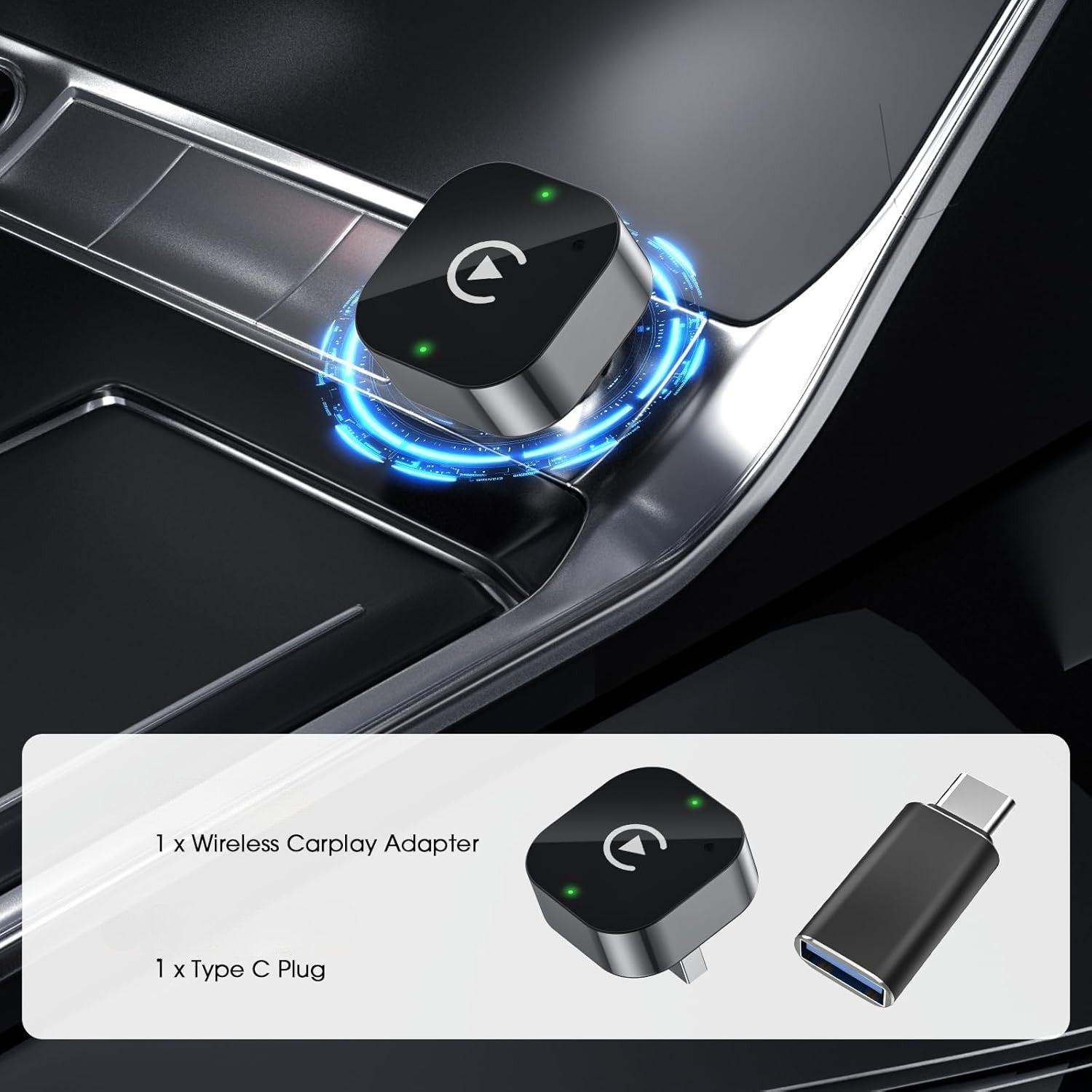 Adaptor Wireless Compact Carplay + Android Auto